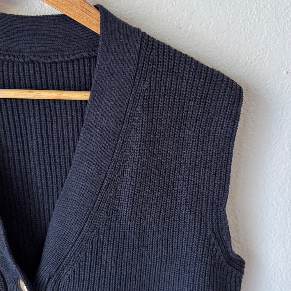 Commense Navy Knit Sweater Vest - Picture 3 of 7